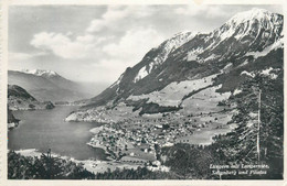 Switzerland Postcard Lungern Mit Lungernsee Schynberg Und Pilatus 1949 - Lungern