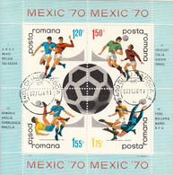 ROMANIA Block 75,used,falc Hinged,football - Used Stamps