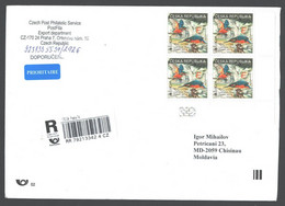 Czech Republic  To Moldova , 2019 ,  Europa , Birds ,Used Recomanded Cover - Lettres & Documents