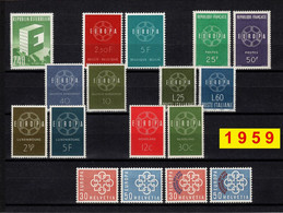 Europa CEPT 1959 Annata IperCOMPLETA 15+2 Fbolli Nuovi **/MNH - Volledig Jaar