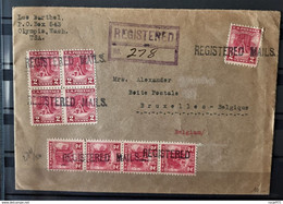 11 - 22 //  USA - Valley Forge - 1928 - 9 Stamps For Registered Letter To Belgium - Gebraucht