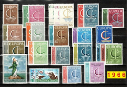 Europa CEPT 1966 Annata COMPLETA 37 Fbolli Nuovi **/MNH - Full Years