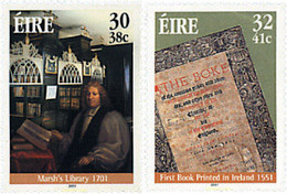 81258 MNH IRLANDA 2001 300 AÑOS DE LA BIBLIOTECA MARSH. 450 ANIVERSARIO DEL PRIMER LIBRO EN IRLANDA - Collezioni & Lotti
