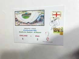 (2 M 39) FIFA World Cup Qatar 2022 - England V Iran - Cover With England Flag + OZ Stamp (21-11-2022) - 2022 – Qatar