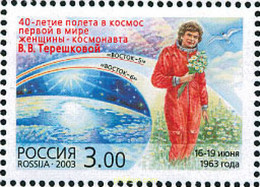 127754 MNH RUSIA 2003 40 ANIVERSARIO DE LA PRIMERA MUJER AL ESPACIO - Used Stamps