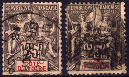CÔTE-D'IVOIRE - 1892-99 - Yv.8 X2 Oblitérés Cachets Paquebot De LIVERPOOL (Angleterre) ° - Voir Scans - Usados