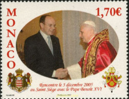 198891 MNH MONACO 2006 ENCUENTRO DE ALBERTO DE MONACO CON EL PAPA BENEDICTO XVI - Otros & Sin Clasificación