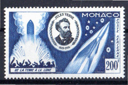 (Cote 35 €) " DE LA TERRE A LA LUNE De JULES VERNE" Sur Timbre Neuf ** MNH De MONACO. N° YT PA 60 - Ecrivains