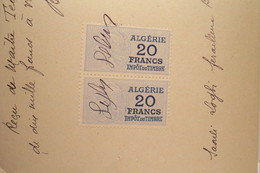 TIMBRE - IMPOT Du TIMBRE - ALGERIE  - 20 FRANCS  - ( 1953 ) - Strafport