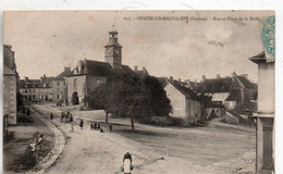 CHATELUS MAVALEIX RUE ET PLACE DE LA HALLE 1905 TBE - Chatelus Malvaleix