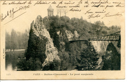75019 PARIS - Buttes-Chaumont - Le Pont Suspendu - Dos Simple - Arrondissement: 19