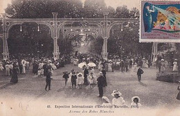 MARSEILLE    EXPOSITION D ELECTRICITE           AVENUES DES ROBES BLANCHES     + VIGNETTE - Weltausstellung Elektrizität 1908 U.a.