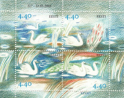 Estonia 2005 MiNr. 509 - 512(Block 22) Estland Birds Mute Swans Seasons Spring 1 S/sh MNH** 2.80 € - Swans