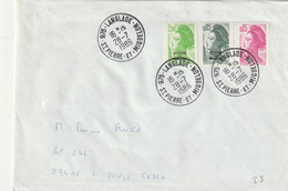 SPM Lettre De LANGLADE 1986 Pour La Réunion Affranchissement Mixte Liberté De Gandon Surchargée Et Non Surchargée RRRR - Covers & Documents
