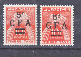 Réunion Taxe  41 CFA Variété C Fermé  Et Normal Neuf ** MNH Sin Charmela - Timbres-taxe