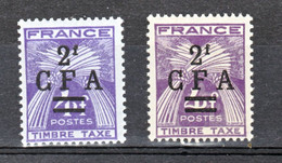 Réunion Taxe  39 CFA Variété F Bouché Et Normal Neuf ** MNH Sin Charmela - Timbres-taxe