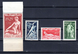 " A LA MEMOIRE DU SCULPTEUR F.J. BOSIO " Sur 4 Timbres Neufs ** MNH De MONACO. N° YT PA 28 à 31 Voir Scans - Airmail