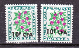 Réunion Taxe  54 CFA Variété Surch Décalée Et Normal Neuf ** MNH Sin Charmela - Timbres-taxe