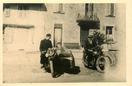 Moto Ancienne De Marque Type Modèle ? * Carte Photo * Motos Side Car Ancienne Motocyclette Transport - Motos