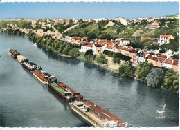 LA FRETTE SUR SEINE (95.Val D'Oise) Vue Générale. Péniches.  "En Avion Au-dessus De..." Ed. Lapie - La Frette-sur-Seine