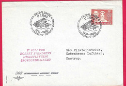 DANIMARCA - VOLO S.A.S. - DA SKOVLUNDE A MALMOE * 17.7.1960* SU BUSTA UFFICIALE - Luftpost