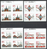 Martin Mörck. Denmark 2011.  100 Anniv Copenhagen Central Station Michel  1669A-1672A, Plateblocks MNH. Signed. - Blocks & Sheetlets