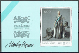 Martin Mörck. Denmark 2012.  40 Anniv Regency Queen Margrethe II. Michel  Bl.47  MNH. Signed. - Blokken & Velletjes