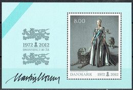 Martin Mörck. Denmark 2012.  40 Anniv Regency Queen Margrethe II. Michel  Bl.47  MNH. Signed. - Blocs-feuillets