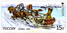 308356 MNH RUSIA 2013 EUROPA CEPT 2013 - VEHICULOS POSTALES - Oblitérés