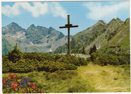 Gipfelkreuz - Schladminger Planeigipfel, 1904 M. Mit Höchsteingruppe, 2543 M. - (Steiermark, Österreich) - Cross/Croix - Schladming