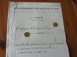 GENDARMERIE ROYALE / DEPARTEMENTALE / ETAT ORIGINAL / DATE 1832 - Police & Gendarmerie