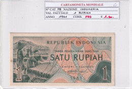 INDONESIA 1 RUPIAH 1961 P78 - Indonésie