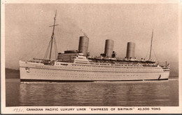 ! Old Postcard, Empress Of Britain, Canadian Pacific Luxury Liner, 1931, Dampfer - Steamers