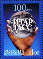 149106 MNH RUSIA 2004 CENTENARIO DE LA AGENCIA DE PRENSA - Usati