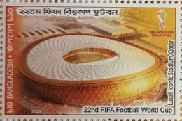 2022 NOV 22 Bangladesh FIFA World Cup Qatar 1v Football Soccer Stadium Flag Trophy SS MNH - NEW ISSUE!!! - 2022 – Qatar