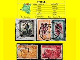 (°) BELGIAN CONGO / CONGO BELGE =  TITULE CANCELATION STUDY 5 STAMPS VARIA 1942/1958 [A] - Variétés Et Curiosités