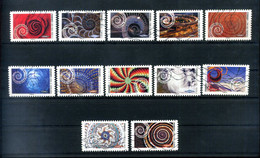 2014 FRANCIA SET USATO 5582/5593 Curve Dinamiche Della Natura, Arte E Architettura - Used Stamps