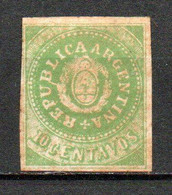 Argentine N° 6 Vert Neuf X MH Cote 180,00€ - Neufs