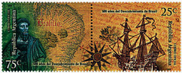 5434 MNH ARGENTINA 2000 500 ANIVERSARIO DEL DESCUBRIMIENTO DEL BRASIL - Oblitérés