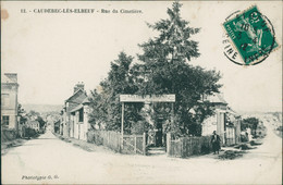76 CAUDEBEC LES ELBEUF / Rue Du Cimetière / CARTE ANIMEE - Caudebec-lès-Elbeuf