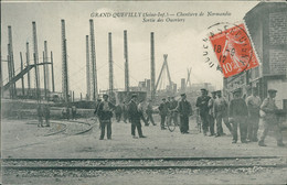 76 LE GRAND QUEVILLY / Chantiers De Normandie - Sortie Des Ouvriers / BELLE CARTE ANIMEE - Le Grand-quevilly