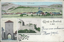 67 DAMBACH LA VILLE / Gruss Aus ... / CARTE COULEUR FANTAISIE MULTIVUES - Dambach-la-ville