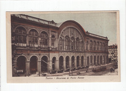 18685 " TORINO-STAZIONE DI PORTA NUOVA " ANIMATA-TRAMWAY-COLONNA DI TAXI-VERA FOTO-CART. POST. SPED.1931 - Stazione Porta Nuova