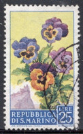 San Marino 1957 Single Stamp From The Wild Flowers Set  In Fine Used - Gebruikt