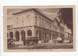 18690 " TORINO-STAZIONE DI PORTA NUOVA " ANIMATA-AUTOBUS-TRAMWAY-VERA FOTO-CART. POST. SPED.1931 - Stazione Porta Nuova