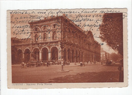 18691 " TORINO-STAZIONE PORTA NUOVA " ANIMATA-TAXI-TRAMWAY-VERA FOTO-CART. POST. SPED.1933 - Stazione Porta Nuova