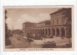 18691 " TORINO-STAZIONE DI PORTA NUOVA E VIA NIZZA " ANIMATA-TRAMWAY-VERA FOTO-CART. POST. SPED.1934 - Stazione Porta Nuova