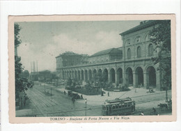 18692 " TORINO-STAZIONE DI PORTA NUOVA E VIA NIZZA " ANIMATA-TRAMWAY-VERA FOTO-CART. POST. SPED.1934 - Stazione Porta Nuova