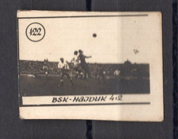 1950s YUGOSLAVIA,B.S.K. - HAJDUK 4 : 2,VINTAGE FOOTBALL TRADING CARDS,3X2 Cm - 1950-1959