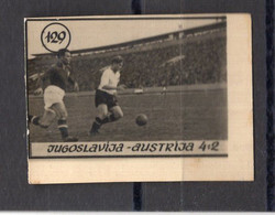 1950s YUGOSLAVIA - AUSTRIA 4 : 2,VINTAGE FOOTBALL TRADING CARDS,3X2 Cm - 1950-1959